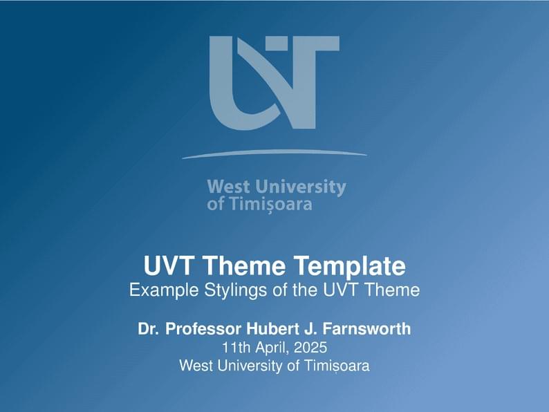 UVT Beamer Theme
