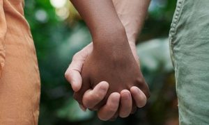 couple holding hands