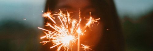 woman looking at lighters