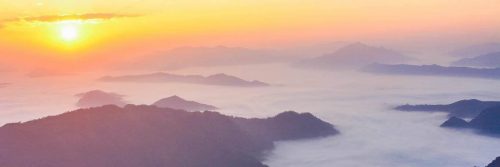 mountain cloud shining sun