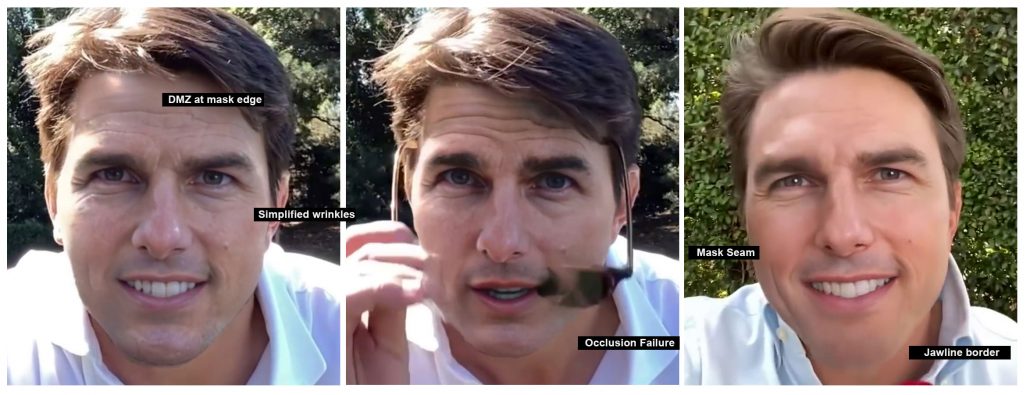 Glitches in Tom Cruise deepfake
